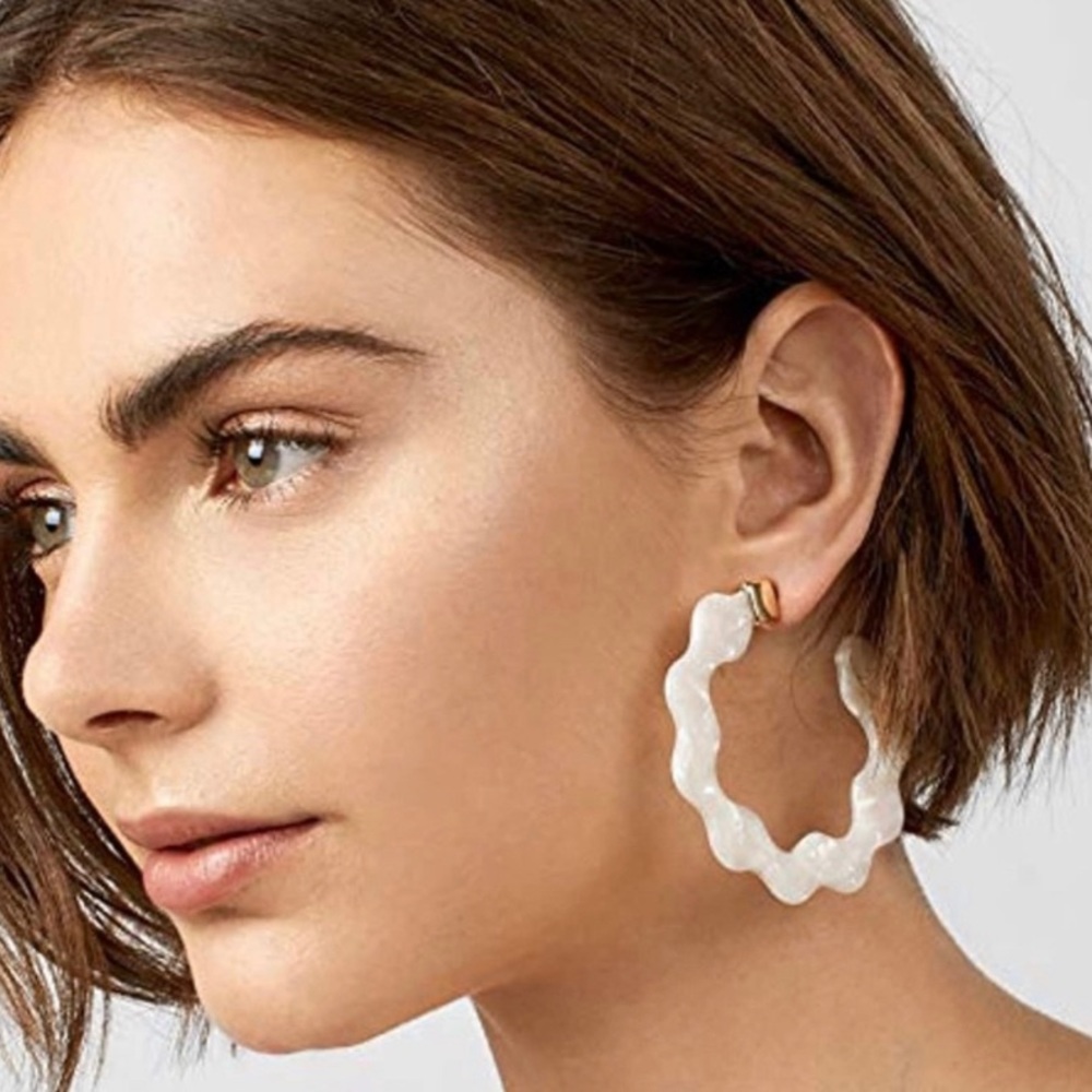 Baublebar White Acrylic Hoop Earrings